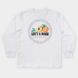 Life's a Peach - Georgia Kids Long Sleeve T-Shirt